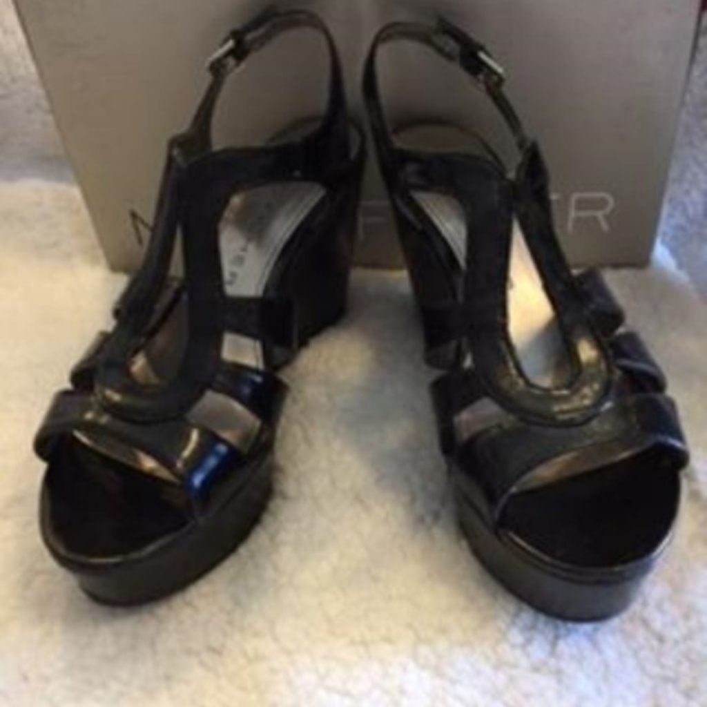 Nib! Mark Fisher Black Platform Sandals Size 8m